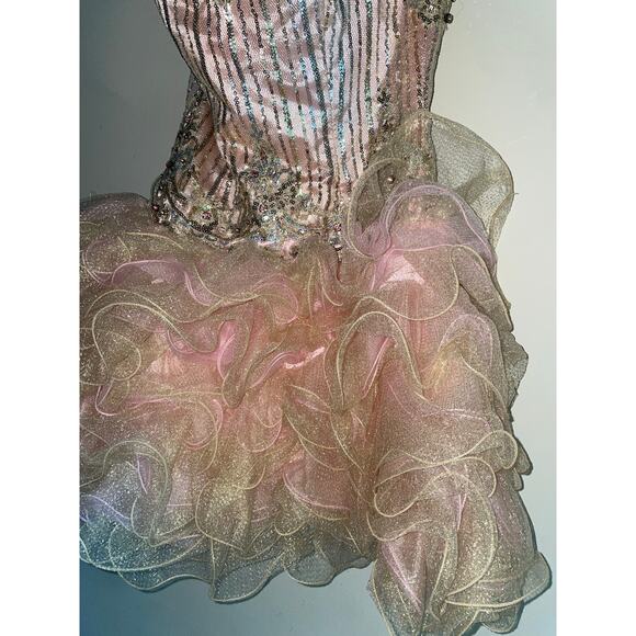 Y2K Moulin Rouge dress pink ruffle - Picture 4 of 12